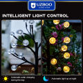 UZBOO 1PC LED Solar Garden Lights Crystal Ball Branch Lamp Ground Mounted Light Garden Decorative Lights Warm Light 8 Lighting Modes Outdoor Lawn Mounted Lights Waterproof Garden Path Holiday Courtyard Decoration. 