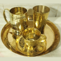 Kasha Pitol Set- Pitoler Plate, Nokshi Mug, Nokshi Glass and Cup Set/ Kasha-Pitol Dinner Set-পিতলের ডিনার সেট/কাঁসা-পিতলের নকশি সেট. 