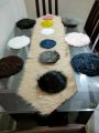 Fur Dining Table Runner Set With 12 Mat.