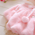 【VA VA VOOM】（NEW）Baby Girls Winter Cloak Coats Cute Rabbit Ear Hooded Plush Shawl Jacket. 