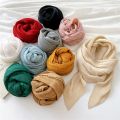 90cm Size Scarf Pleated Crinkle Women's Hijab Wrinkle Shawl Scarves Women Satin Scarf Neckerchief Square Skinny Hair Tie Band.