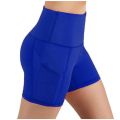 Women Solid Yoga Shorts With Pocket Push Up Running Fitness Clothes High Waist Seamless Hip-up Tight Elastic Sport Shorts #T1P.