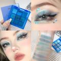 【Eco-friendly】 Pearlescent Blue Purple Eyeshadow Palette Nine-color Matte Glitter Waterproof Green Eye Shadow Korean Eyes Makeup Cosmetic. 
