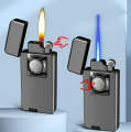 Double Fire Lighter Two Way Metal Jet And Normal Switch Flame Torch Cigar Lighter. 
