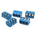 5Pcs- 3Pin BLUE Color KF301-3P 3 Pin Plug-In PCB Mount Straight Screws Terminal Block Connector 5.08mm Pitch Socket Strips For Electronics Cables Connectors Terminals . 