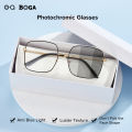 OQ BOGA 4 Colors Unisex Proof Blue Light Radiation Computer Glasses Men Women Photochromic Anti UV Metal Square Frame Sunglasses. 