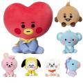【Yurui】KPOP BTS BT21 Cute Cartoons Plush key ring Animal Doll Keychain Plush Standing Children Christmas Gift CHIMMY KOYA MANG RJ SHOOKY TATA. 