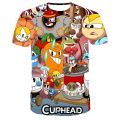 Summer Cuphead Mugman 3D Print Kids T-Shirt Funny Girls Boys Children Tops Tees Unisex Breathable Cartoon O-Neck Short Sleeve.