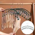 Clothes Hanger with 10 Clips Bras Clip Hangers Smooth Windproof Durable Laundry Clip Drip Drying Hanger for Drying Tie Scarfs Hats Lingerie.