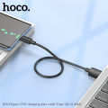 Hoco X96 HYPER 27W TYPE C 0.25M CHARGING DATA CABLE Short Type C Cable Fast Charging Type C Data Cable Black.