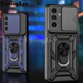 For Galaxy A34 Armor Ring Case Cover Magnetic Car Holder Shockproof Camera Protection for Samsung A34 Back Cover.