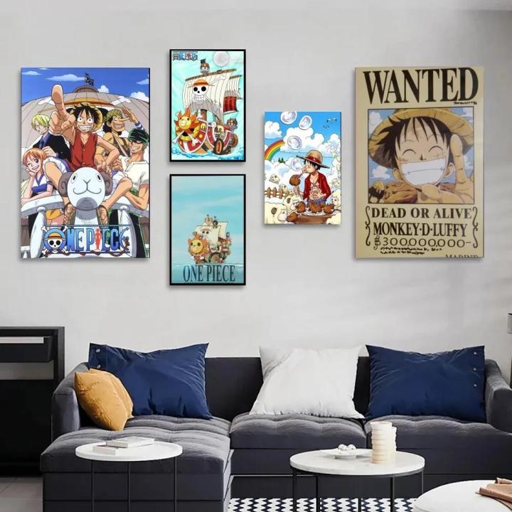 Anime ONE P-PIECE-eries Poster No Framed Kraft Club Bar Paper Vintage Poster Wall Art Painting Bedroom Study Stickers