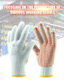 Gloves Yellow PVC single Dotted Bleach Cotton knit work Gloves 1 Pair. 