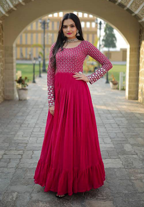 Indian%20Designer%20Embroidered%20Readymade%20Long%20Gown%20Dress%20Two%20Pieces%20Set%20For%20Women.%20-%20Image%202