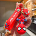 Spider Man Action Figure Spiderman Keychain Anime Accessories Spider-man Keyring Doll Backpack Pendant Men Car Key Ring Kid Toys.