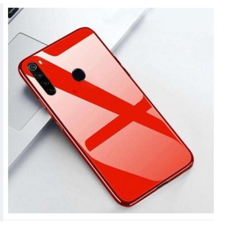 For Mi Redmi Note Back Cover Glass Case-Red