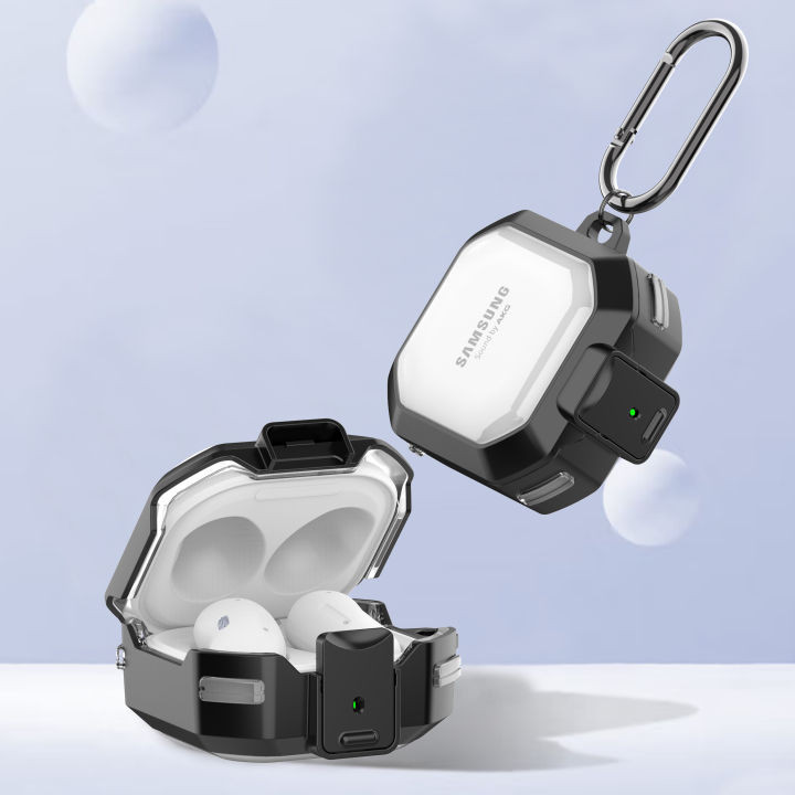 Transparent Shockproof Switch Case For Samsung Galaxy Buds Live/Pro/FE Protective Cover For Galaxy Buds2 Pro Case With Keychain