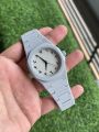 Arabic Aura Watch – Carbon Fiber Look Body with Sleek & Modern Design - White.