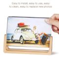 U-Shaped Acrylic Photo Frame Creative Solid Wood Home Desk Decoration for Office/Bedroom/Living Room/Cafe-7 Inch. 