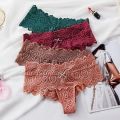 Sexy Mid-Waist High-End Lace Women's Briefs T-Back Boxer T-Shaped Panties plus Size. 