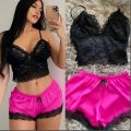 Gorgeous Lace Design Ladies Two Piece Nighty.