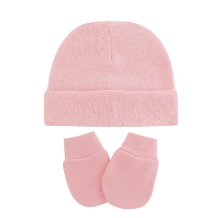 Autumn%20Winter%20Newborn%202/3%20Pcs%20Hat%20Gloves%20And%20Socks%20Set%20For%20Baby%20Boys%20Baby%20Girls%20Cotton%20Soft%20Headwear%20Solid%20Color%20Infant%20Nightcap%20-%20Image%202