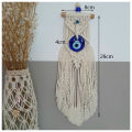 Macrame Wall Hanging Handmade Lucky Eye Blue Turkish Evil Eye Pendant Nazar Decoration for Home Living Room Wall Home Decor Gift. 