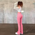 Solid Color Yoga Pants Moisture-wicking Polyester High Waist Sweat Pants Fitness Pants for Gym Athleisure Women's Fashion Workout Apparel Streetwear. 