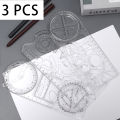 1/3Pcs Multifunctional Geometric Ruler Drawing Template Measuring Tool For Active Drawing Ruler School Office Supply Ruler. 