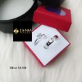 Valentine Couple Rings (Grade-1 Quality) for Men and Women with Box(Silver M-101)- 2 Pieces.