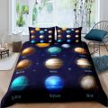 Solar System Duvet Cover Set Twin King Microfiber Outer Space Galaxy Bedding Set Universe Planet Astronomy King Size Quilt Cover. 