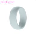 DOHOHDO New 8mm Affordable Silicone Rubber Wedding Bands For Men Rings Black White Color Casual Silicone Finger Ring Anel.