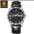 POEDAGAR 615 Leather Quartz Luxury Business Man Wristwatch Date Week Watch For Men.