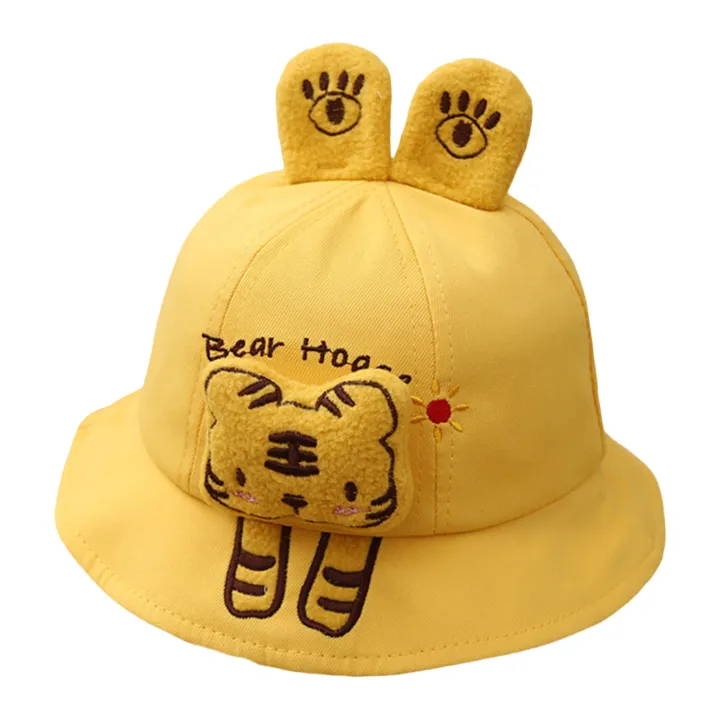 BeQeuewll%20Infant%20Boys%20Girls%20Fisherman%20Hat%203D%20Plush%20Cartoon%20Animal%20Bear/Dog/Tiger/Rabbit%20Wide%20Brim%20Sun%20Protection%20Cap%20Sunscreen%20-%20Image%207
