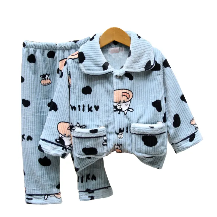 Autumn%20Winter%20Children's%20Coral%20Velvet%20Pajamas%20Boys%20Boys%20Thickened%20Winter%20Flannel%20Baby%20Girls%20Loungewear%20Set%20-%20Image%205