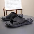 High Quality Leather Comfortable Men Slippers Leather Mens Sandals Sleeper. 