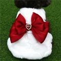 Halloween Pet Rabbit Fur Dress Clothes Cute Bow Dog Clothing Autumn Winter Rabbit Fur Material Teddy Bear Warm Coat Dog Dresses ClothesDolls Accessories. 