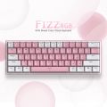 Redragon K617 Fizz 60% Wired HOT SWAPPABLE RGB Gaming Keyboard, 61 Keys Compact Mechanical Keyboard White and Pink Color Keycaps(RED SWITCH). 