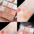 【The Edge of Beauty】New 9 Color Pink Eyehadow Pearlecent Matte Glitter Eye hadow Palette Waterproof Korean Makeup Cometic.