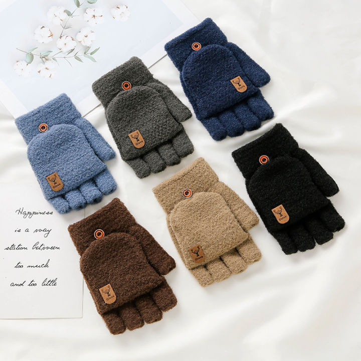 New%20Men's%20Winter%20Gloves%20Keeping%20Warm%20Dual-Purpose%20Student%20Half%20Finger%20Flip%20Jacquard%20Knitted%20Gloves%20Order%20-%20Image%202