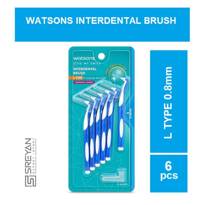 WATSONS Interdental Brush 0.8mm L Type - 6pcs