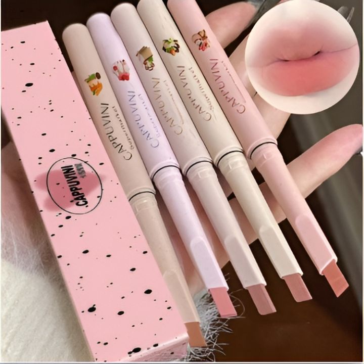 Cappuvini Long Lasting Non-stick Cup Lip Liner Lipliner 5 Colors Matte Lip Liner Waterproof Smooth Velvet Lipliner Lip Cosmetics