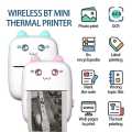 Mini Printer Wireless Bluetooth Thermal Printer Photo Label Sticker Printer Receipt Notes Printer Mobile Thermal Printer Rechargeable Pocket Printer, Nadra-C9-Mini-Pink-Blue. 