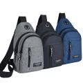 Men's Bag Solid Color Men's Chest Bag Outdoor Casual Fashionable Small Satchel Canvas Handbag Zipper Messenger Fashion Bags. 