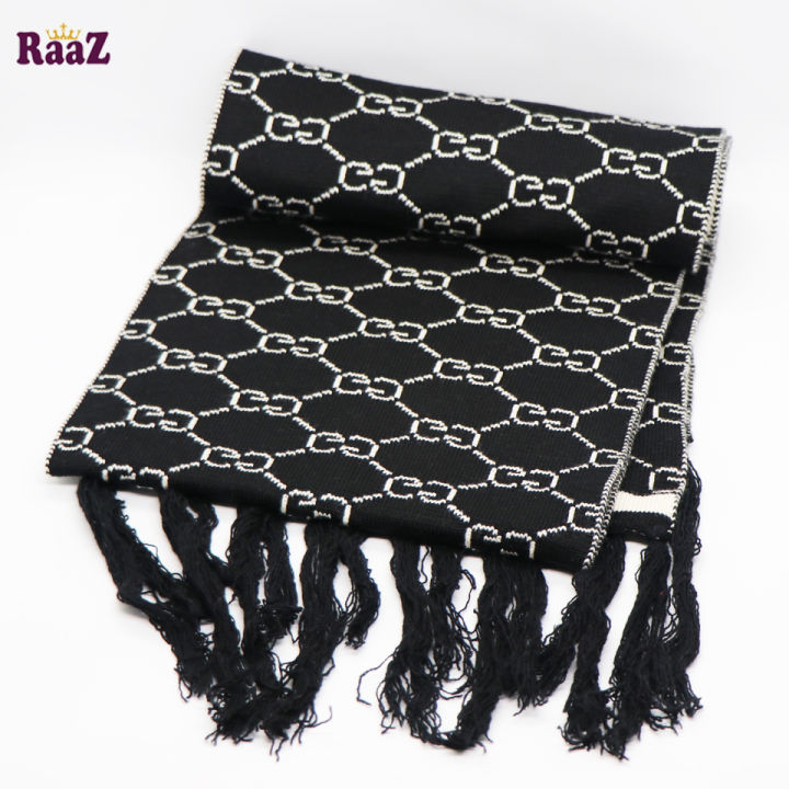 Black%20And%20White%20Woolen%20Scarf,%20Soft%20Muffler%20Stylish%20Fashion%20Scarf%20For%20Men%20And%20Women%20-%20Image%202