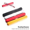 Unisex mini portable readers eyeglasses slim anti-blue light metal frame reading glasses with pen clip case strength1.0 ~ 4.0.