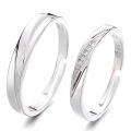925 sterling silver couple rings for men and women a pair of simple ins style opening adjustable couple rings for Valentine's Day gifts.