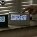 LCD Desktop Alarm Clock Transparent Calendar Weather and Digital Temperature and Humidity Display Home Appliance Smart Life.