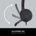 Logitech H340 Wired Headset, Stereo Headphones with Noise-Cancelling Microphone, USB, PC/Mac/Laptop - Black.