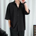 IELGY men's ice silk thin short sleeve shirt. 